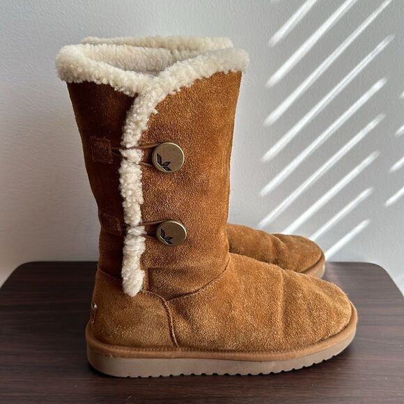 Koolaburra By UGG Tan Suede Winter Boots Sz 6 - Picture 1 of 7